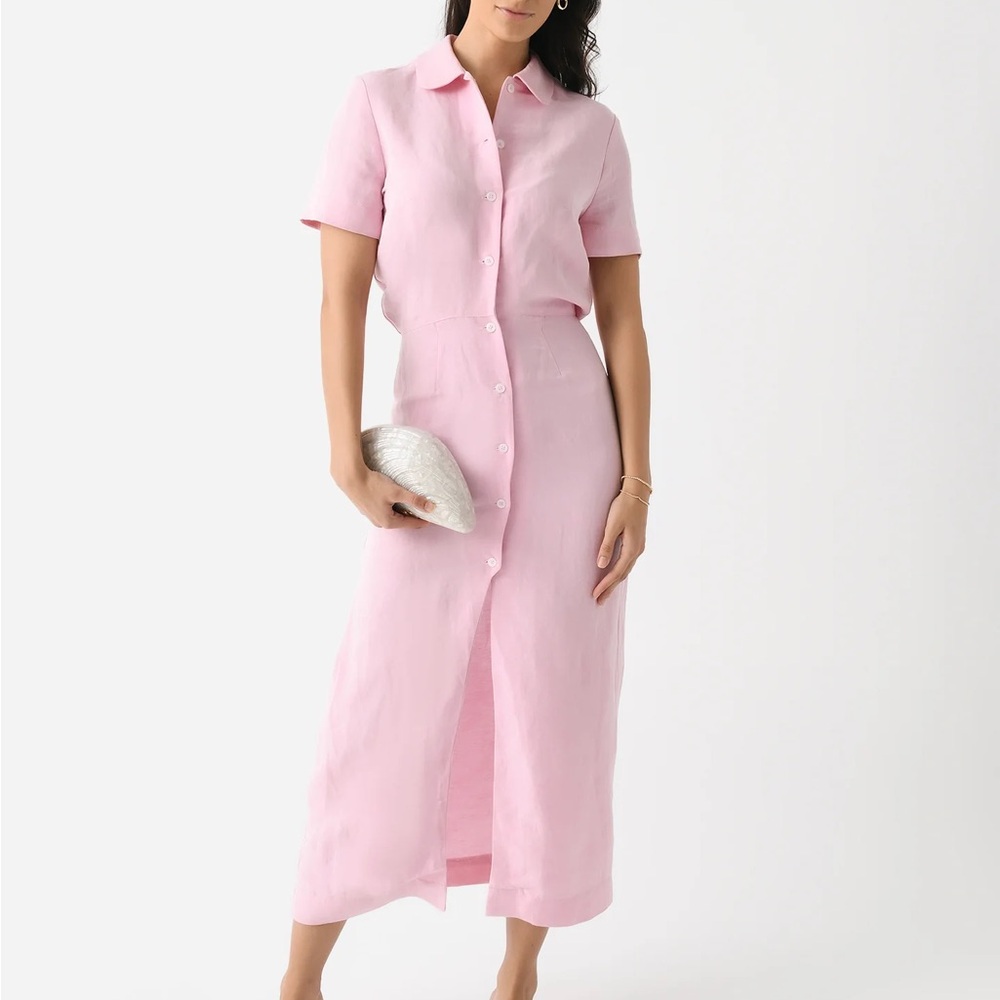 Matthew Bruch Blouson Midi Dress Pink NWT